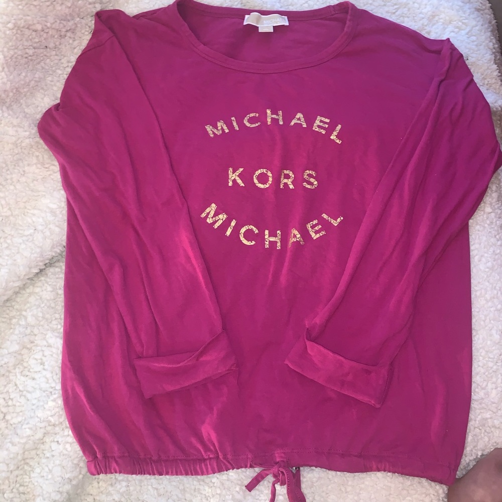Micheal Kors dark magenta long sleeves blouse